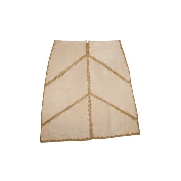 Forever 21 Beige Faux Suede Paneled Skirt – Boho Y2K Vibes – Size L - Picture 1 of 5